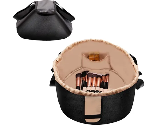 Large enough to be a travel makeup bag for women. Easily fit more travel-size toiletries，full-sized palettes and large skin-care products such as lotion, cream, facial cleanser, foundation, concealer, mascara, eye shadow, powder, makeup brushes.